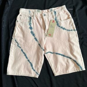 Pink Tie Dye Levi Shorts